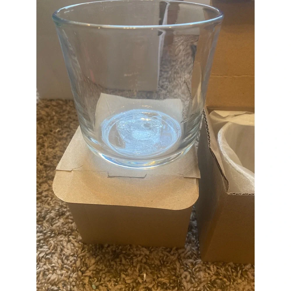 Set of 2 Clear Glass Candle Jars 16 oz Tumbler Containers‎ for Candle Making